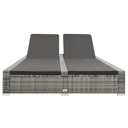 Vidaxl Tumbona Doble De Ratán Sintético Gris_1