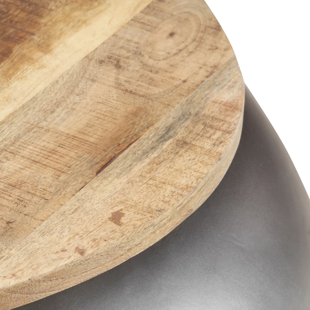 Mesa De Centro De Madera Maciza De Mango Gris 68x68x30 Cm_1