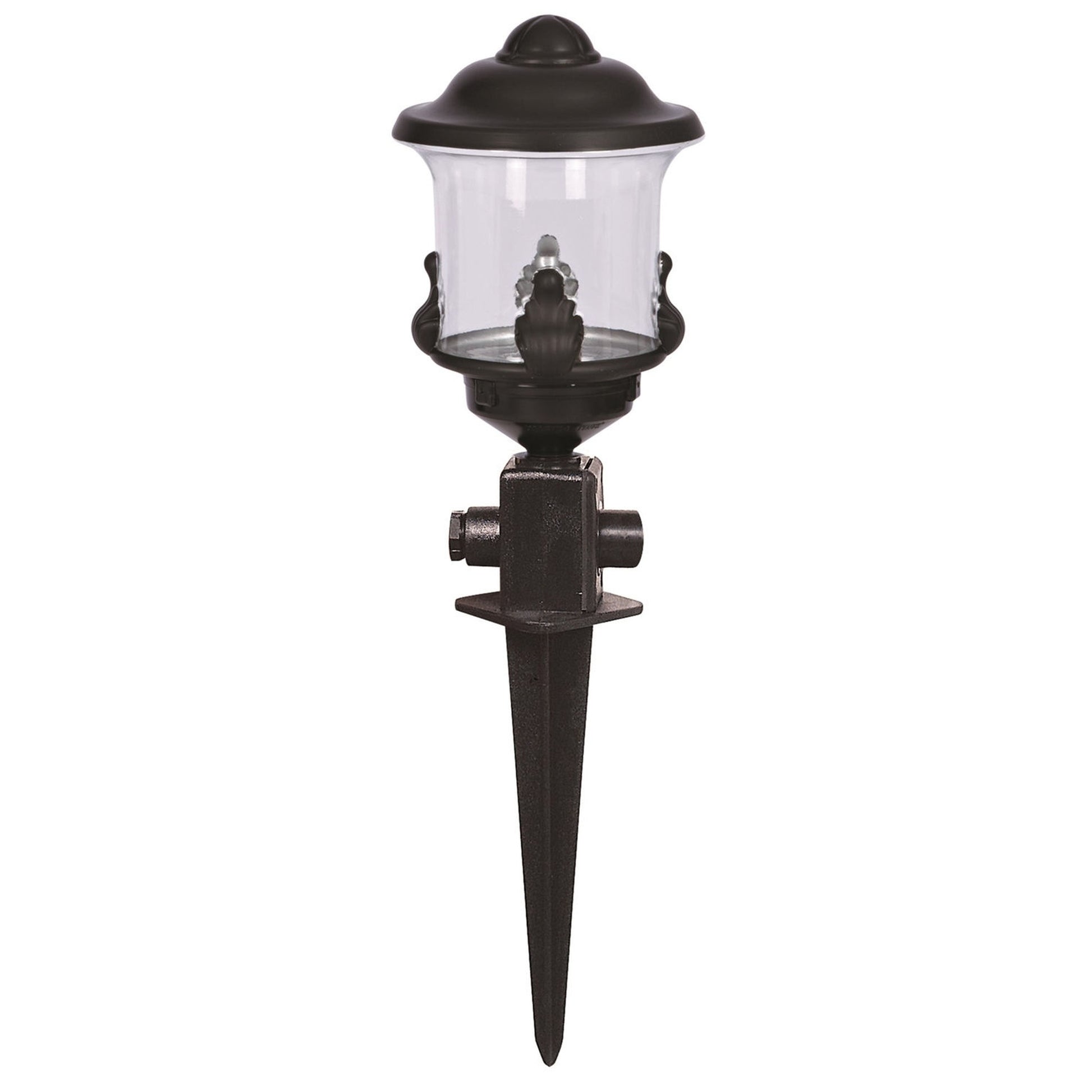 Aplique De Pared Tridente Para Exterior, Abs , Negro, 20x20x50, Casquillo E 27 Max 60 W_0