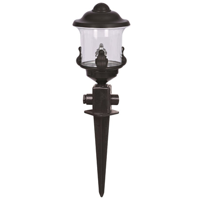 Aplique De Pared Tridente Para Exterior, Abs , Negro, 20x20x50, Casquillo E 27 Max 60 W_0