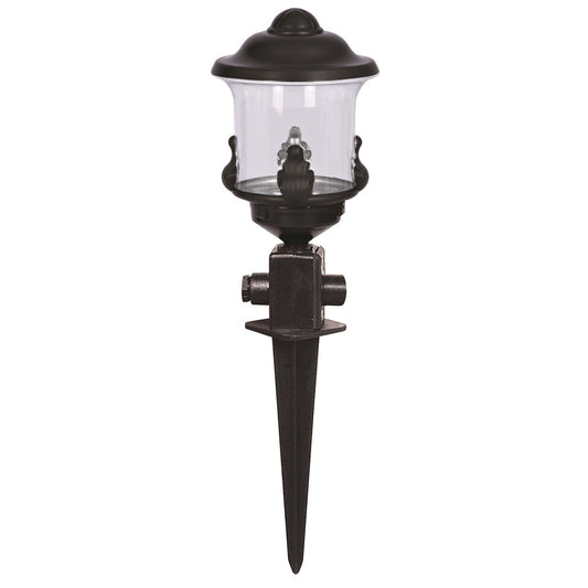 Aplique De Pared Tridente Para Exterior, Abs , Negro, 20x20x50, Casquillo E 27 Max 60 W_0