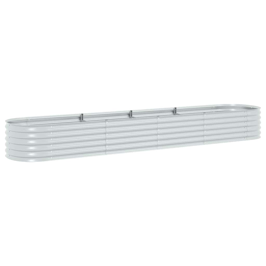 Arriate De Acero Galvanizado Plateado 400x80x44 Cm_0