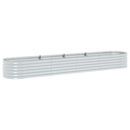 Arriate De Acero Galvanizado Plateado 400x80x44 Cm_0