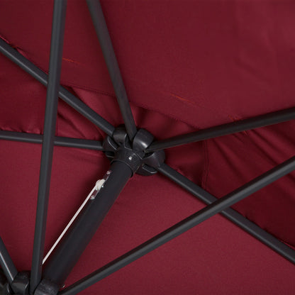 Outsunny Media Sombrilla 230x130x245 Cm Parasol De Pared Con Manivela Rojo_3