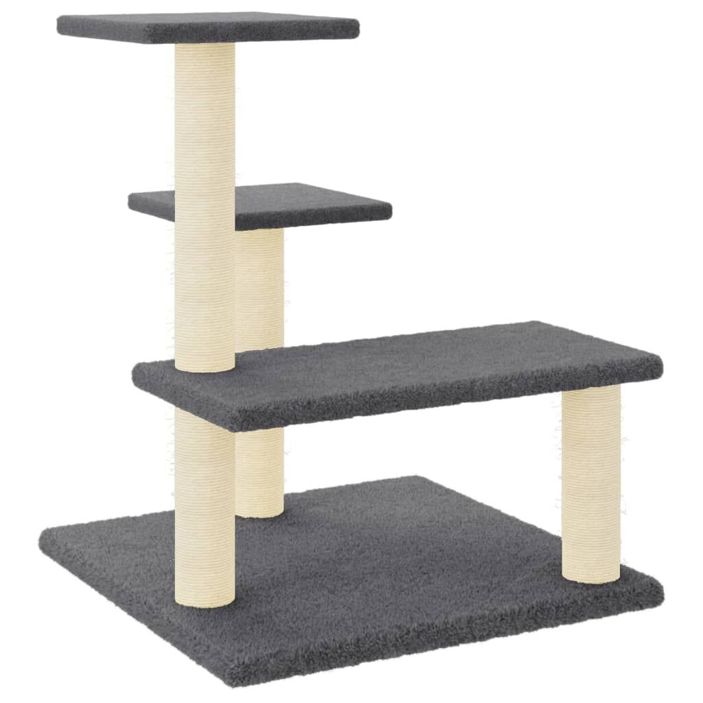 Vidaxl Rascador Para Gatos Con Postes De Sisal Gris Oscuro 61 Cm_0