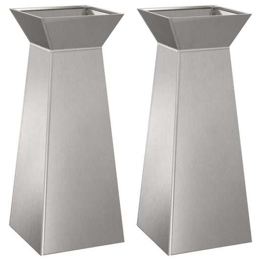 Maceta Pilar 2 Pcs Plateado 40 X 40 X 100 Cm_0
