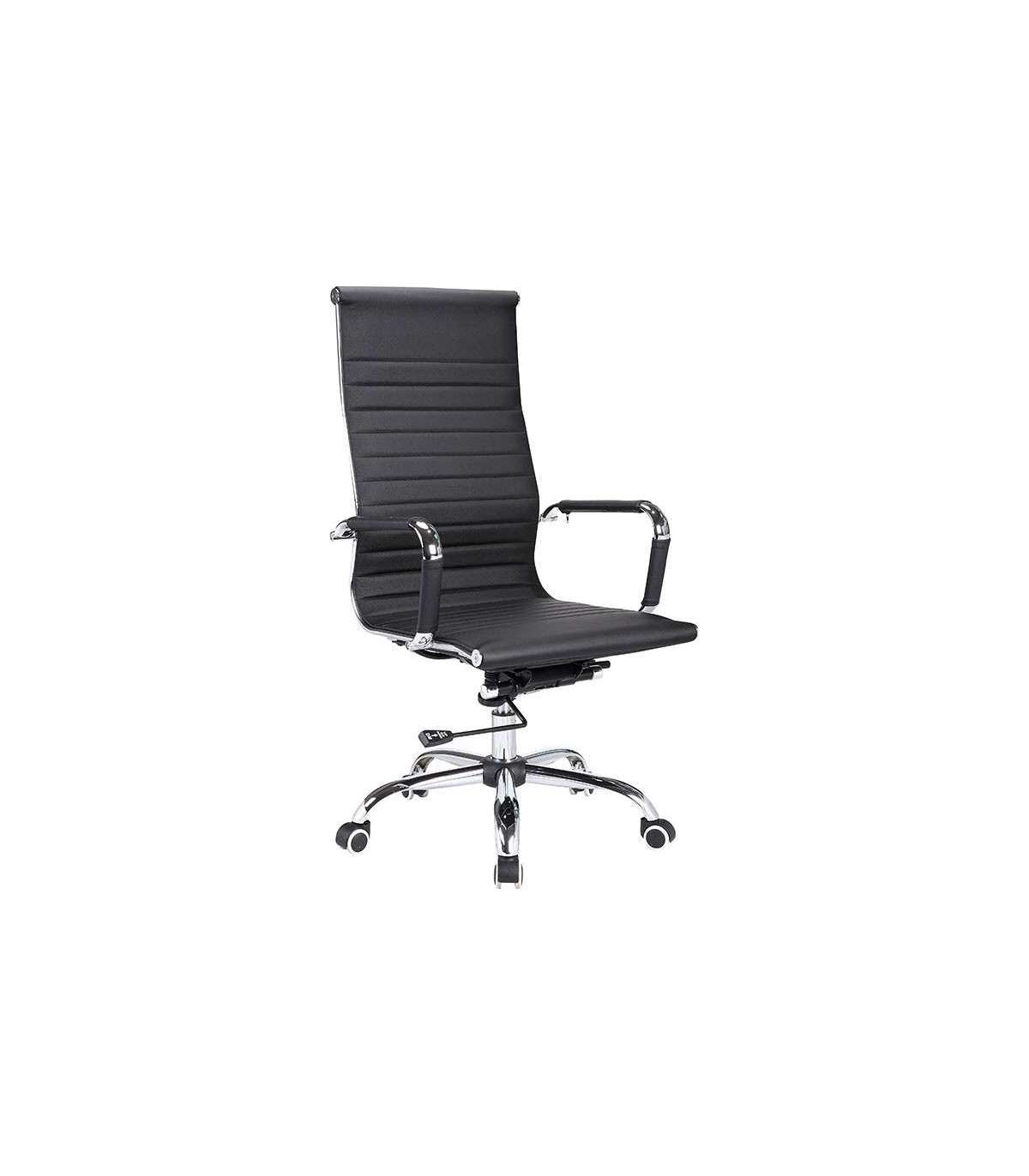 Silla Despacho Giratoria Elevable Acabado Negro, 60 Cm(ancho) 108-115 Cm(altura) 66 Cm(fon_0