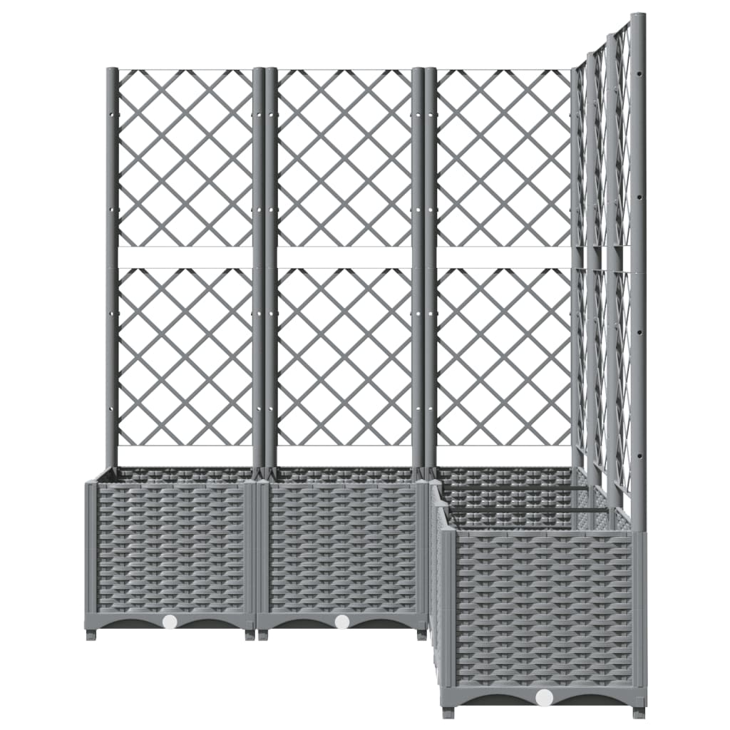 Jardinera Con Enrejado Pp Gris Claro 120x120x136 Cm_2