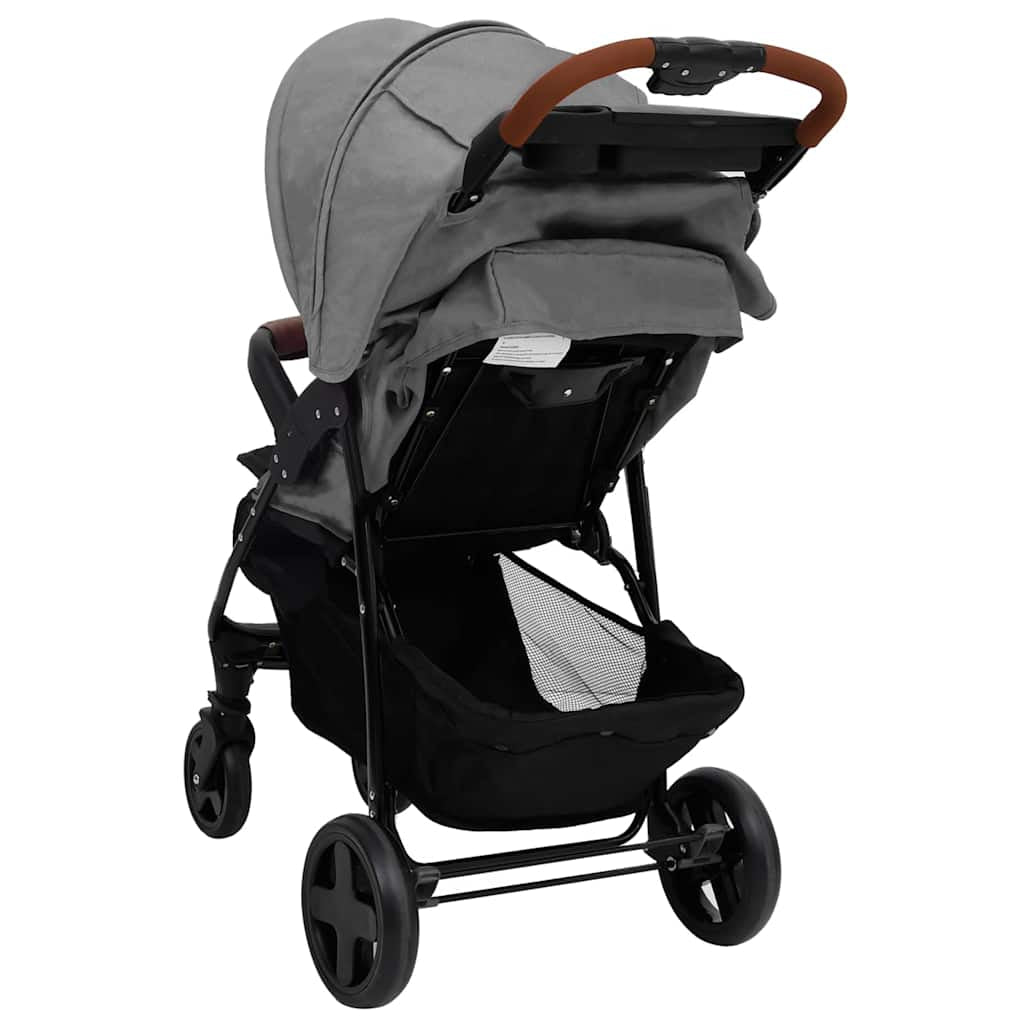 Vidaxl Carrito De Bebés 2 En 1 De Acero Gris Claro_0