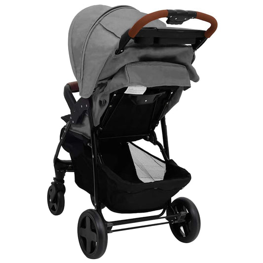 Vidaxl Carrito De Bebés 2 En 1 De Acero Gris Claro_0