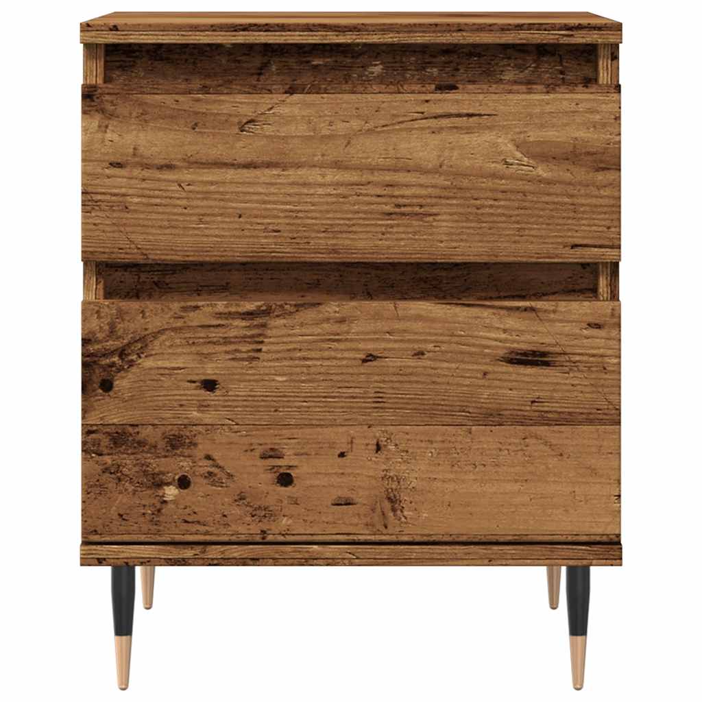 Mesita De Noche Madera Ingeniería Madera Envejecida 40x35x50 Cm_3