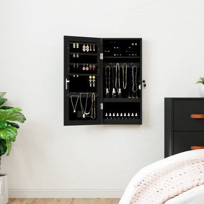 Vidaxl Espejo Con Joyero Y Luces Led Para Pared Negro_1