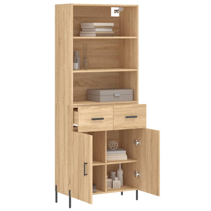 Aparador Alto Madera Contrachapada Color Roble 69,5x34x180 Cm_2