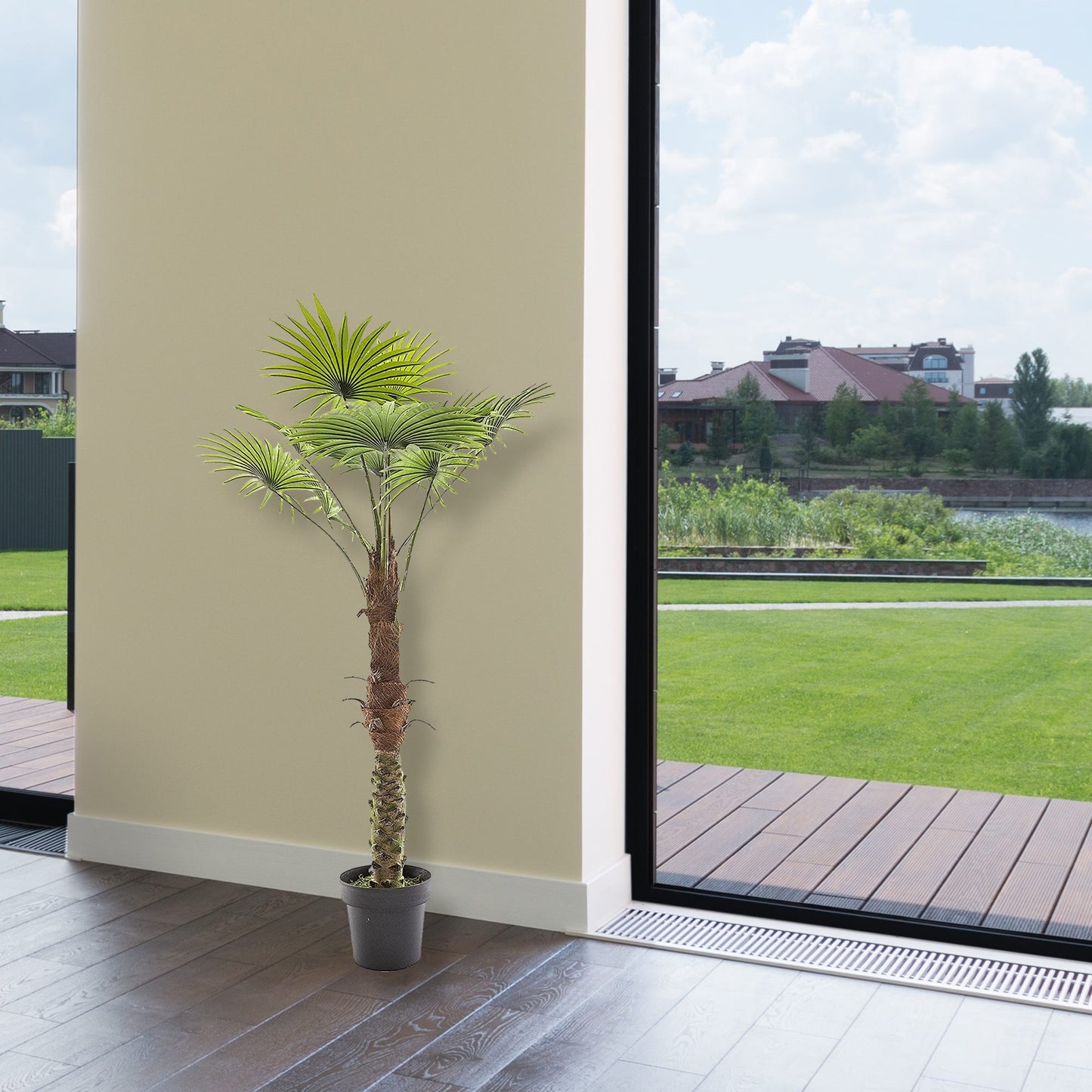 Planta Decorativa Tronco De Palmera_4