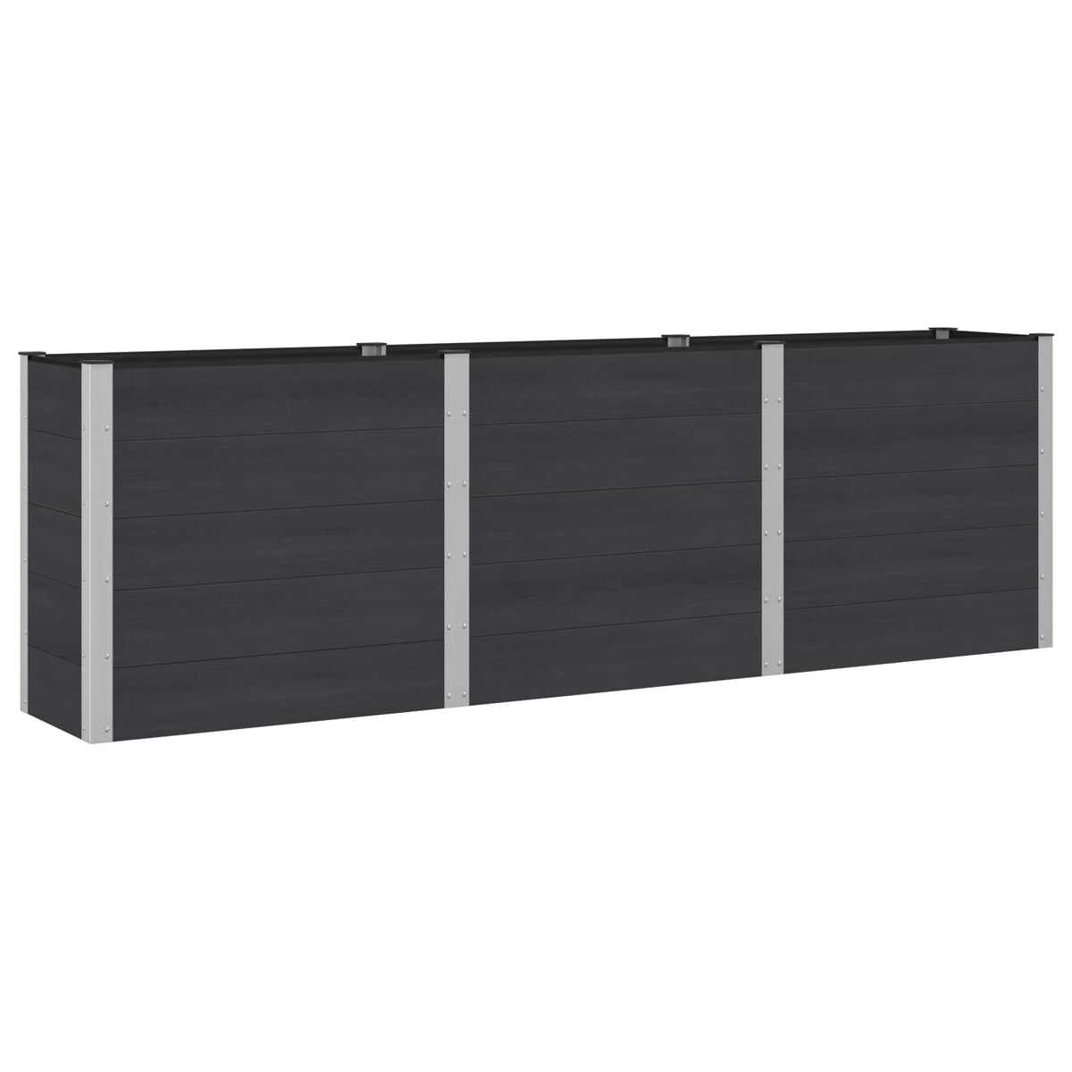 Arriate Elevado Negro 300 X 50 X 91 Cm Wpc Y Aluminio_0