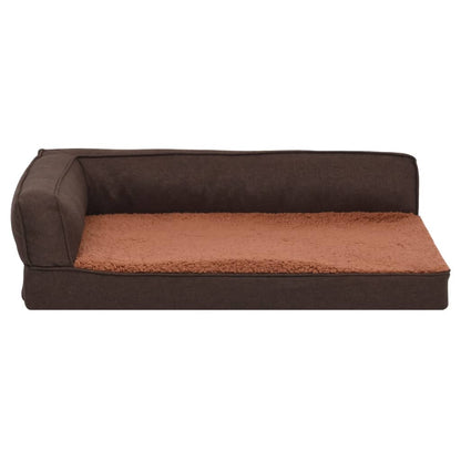 Vidaxl Colchón De Cama De Perro Ergonómico Aspecto Lino Marrón 60x42cm_5