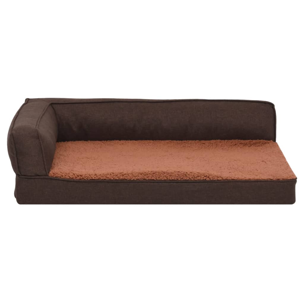 Colchón De Cama De Perro Ergonómico Aspecto Lino Marrón 75x53cm / Vetonek_3