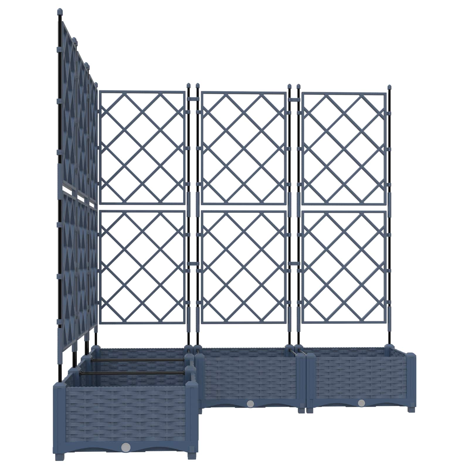Macetero De Jardín 5 Uds. Gris 120 X 120 X 125,5 Cm Pp_3