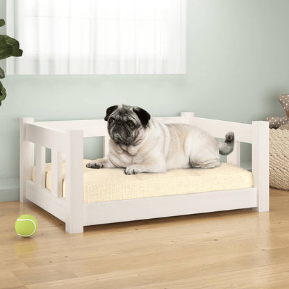 Cama Para Perros Madera Maciza De Pino Blanco 65,5x50,5x28 Cm / Vetonek_2