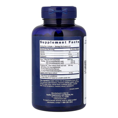 Super Omega-3 Epa/dha Fish Oil Sesame Lignans &amp; Olive Extract 240 Perlas_1