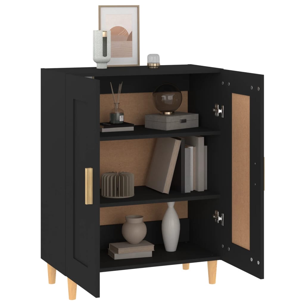 Aparador De Madera Contrachapada Negro 69,5x34x90 Cm / Vetonek_0