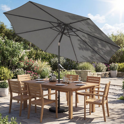 Outsunny Sombrilla Terraza Exterior 3x3 M Con Base Y Bolsa De Arena Gris Oscuro_1