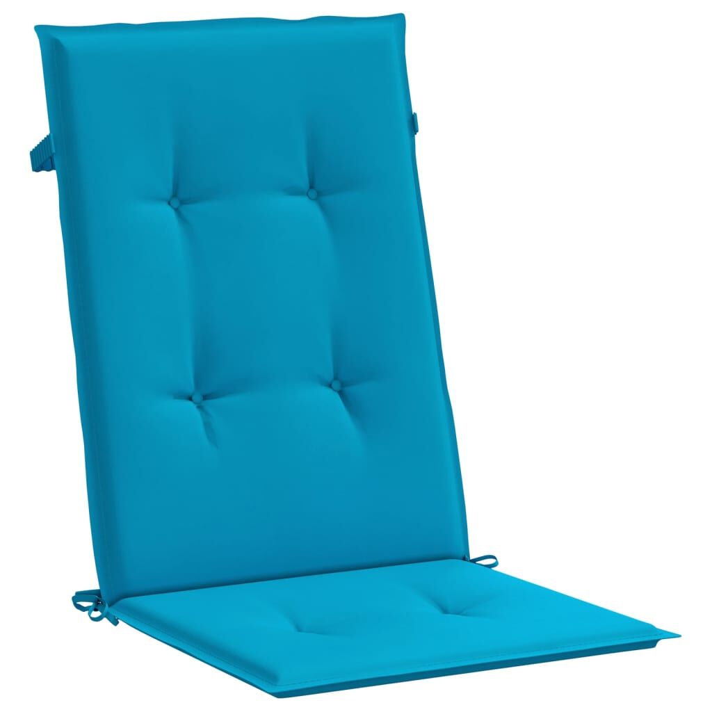 Vidaxl Cojín Silla De Jardín Respaldo Alto 2 Uds Tela Azul 120x50x3 Cm_3