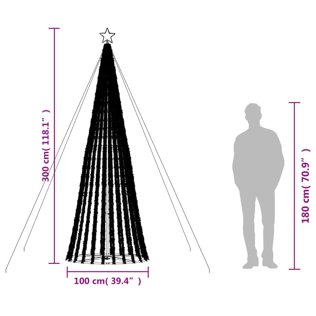Vidaxl Árbol De Navidad Led 688 Leds De Colores 300 Cm_2