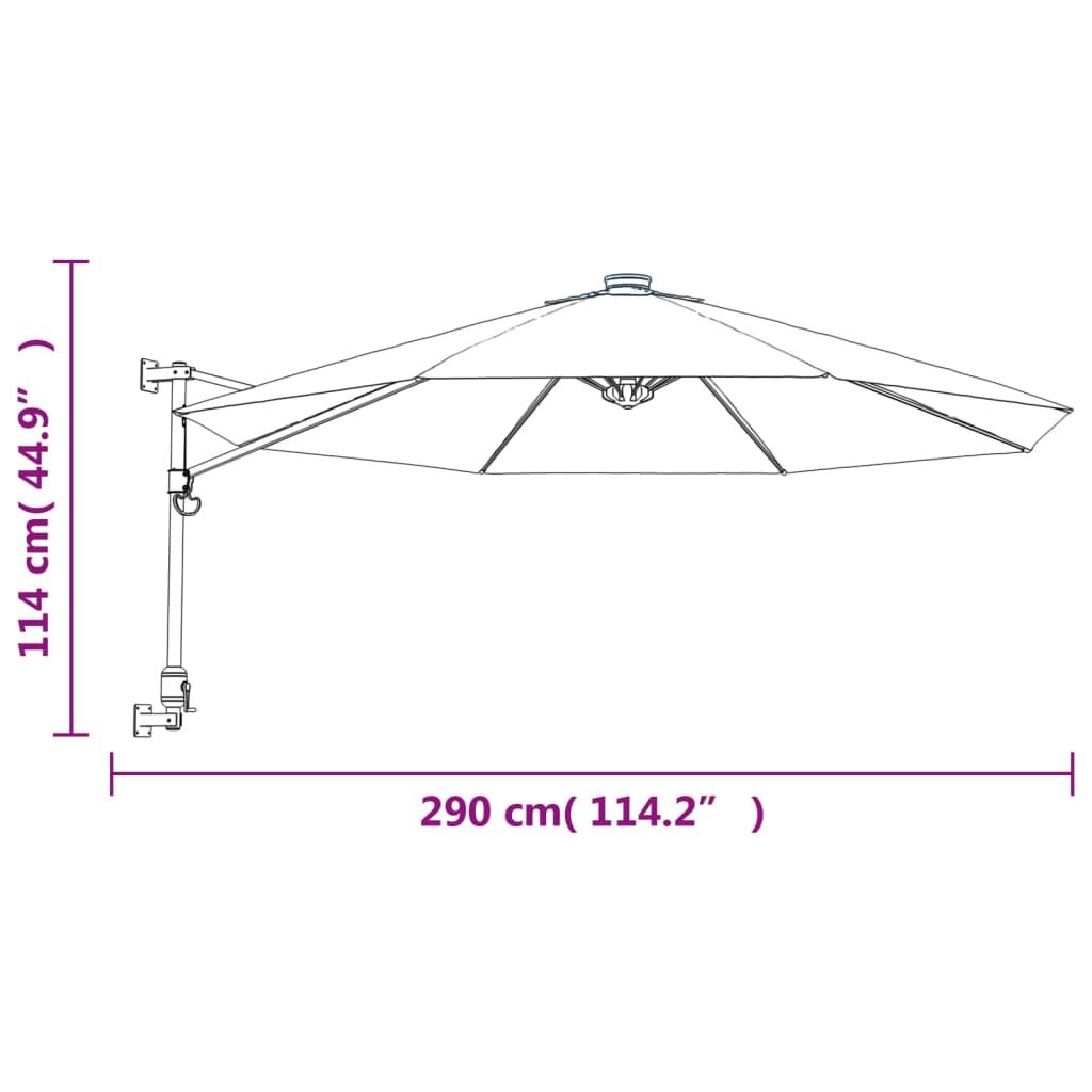 Vidaxl Sombrilla De Pared Verde Manzana 290 Cm_2