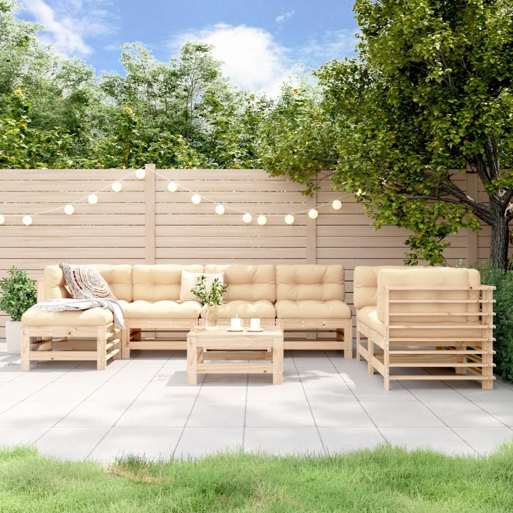 Vidaxl Juego De Muebles De Jardín 8 Piezas Madera Maciza De Pino_1