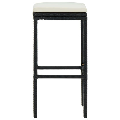Taburetes De Cocina Con Cojines 4 Uds Ratán Sintético Negro_2