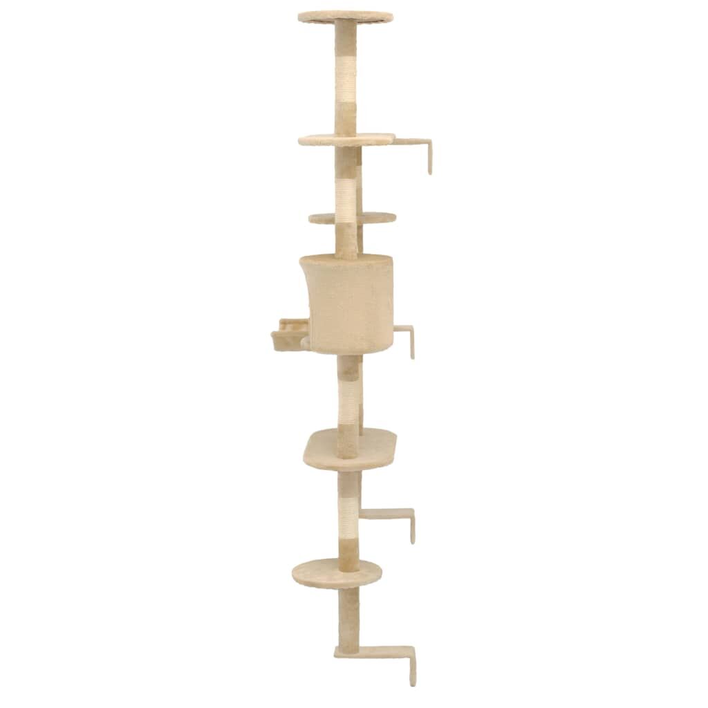 Vidaxl Rascador De Gatos De Pared Con Poste De Sisal 194 Cm Beige_3