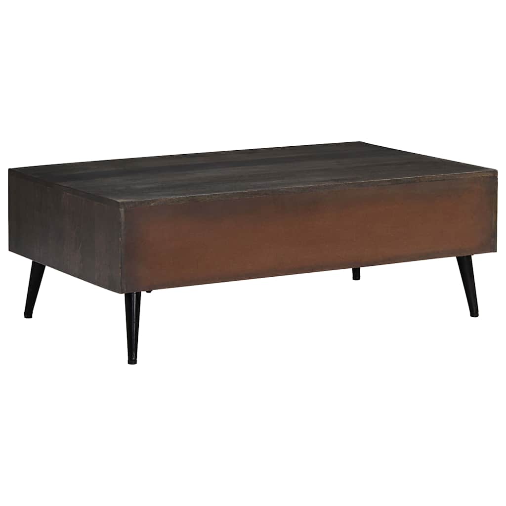 Mesa De Centro Madera Maciza De Mango 100x60x35 Cm_2