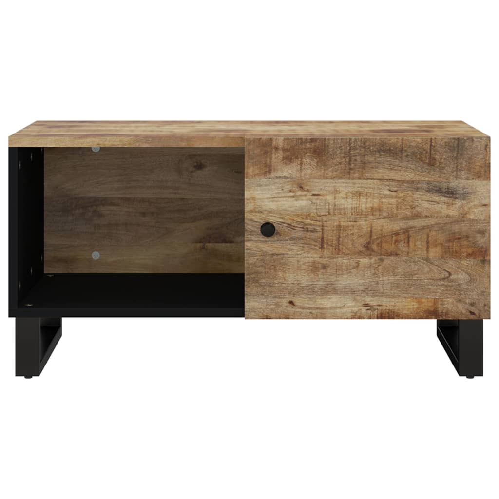 Mesa De Centro Madera Maciza Mango Y Contrachapada 80x50x40 Cm_2