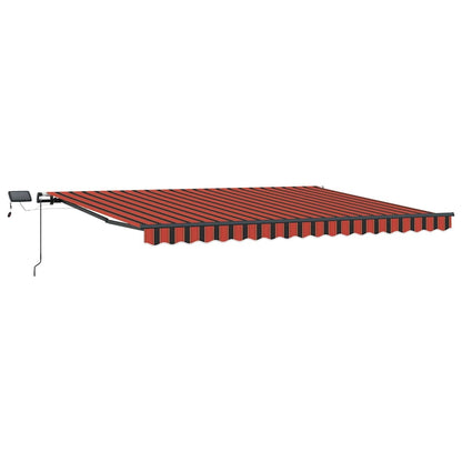 Toldo Retráctil Naranja Y Marrón 400 X 350 Cm Tela Y Aluminio_0