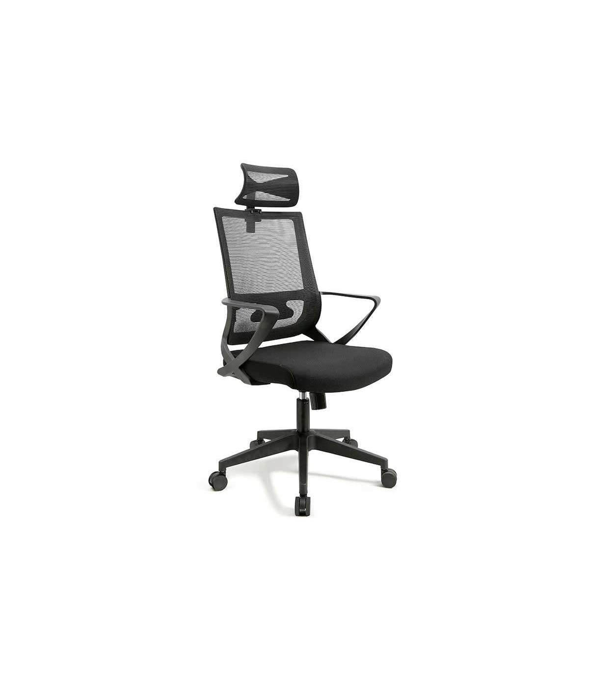 Silla Despacho Giratoria Elevable Acabado Negro 60 Cm(ancho) 113-123 Cm(altura) 61cm(fondo)_0
