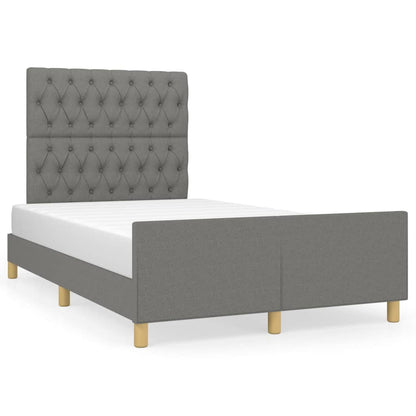 Estructura De Cama Con Cabecero De Tela Gris Oscuro 120x200 Cm / Vetonek_1