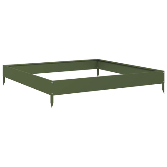 Arriate De Acero Verde Oliva 100x100x18,5 Cm_0