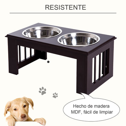 Pawhut Comedero Elevado Para Perros Con Soporte Y 2 Cuencos Extraíbles Acero_4