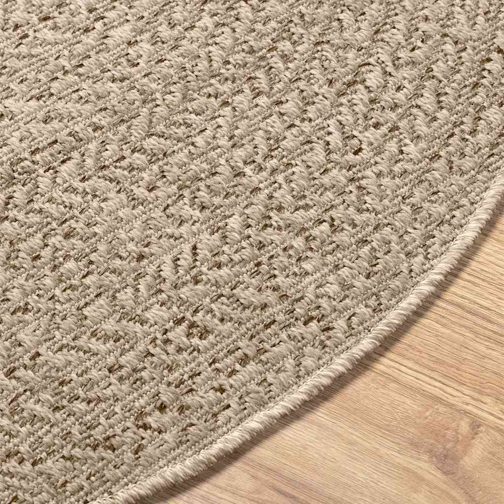 Vidaxl Alfombra Zizur Aspecto Yute Interior/exterior Beige Ø 120 Cm_4