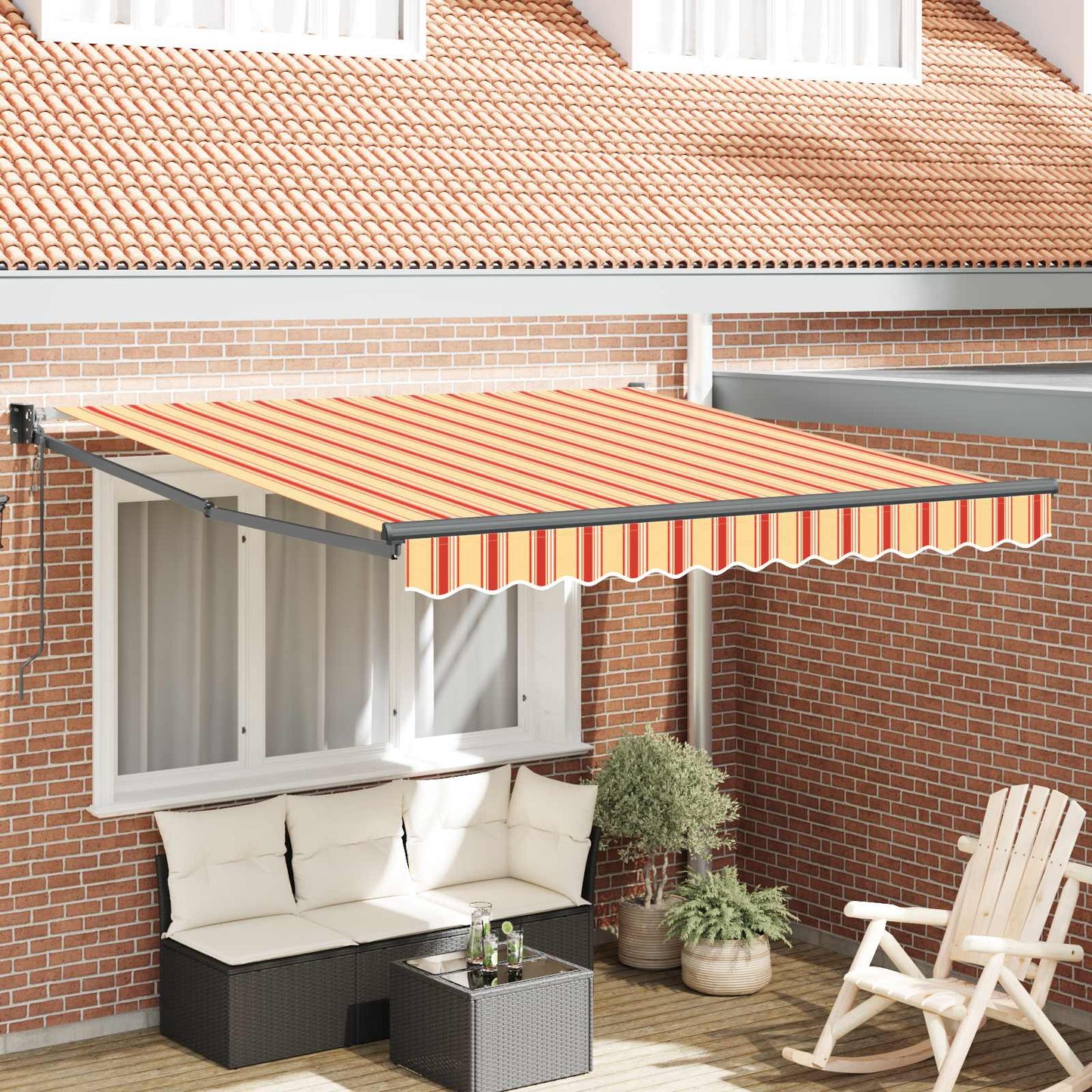 Toldo Retráctil Amarillo Y Naranja 300 X 250 Cm_1