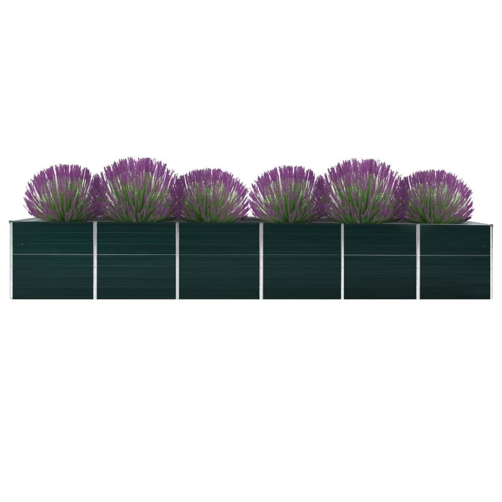 Arriate De Jardín De Acero Galvanizado Verde 480x80x77 Cm_0