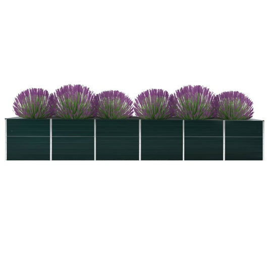 Arriate De Jardín De Acero Galvanizado Verde 480x80x77 Cm_0