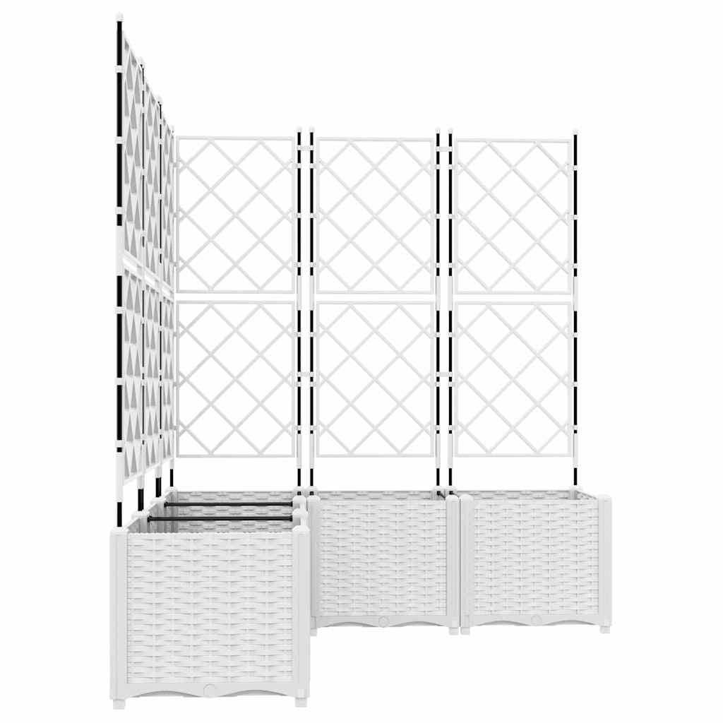 Vidaxl Maceta De Jardín Con Enrejado 5 Pcs Blanco 120 X 120 X 143 Cm_4