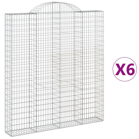 Cestas De Gaviones 6 Uds Forma De Arco Hierro 200x30x220/240 Cm_0