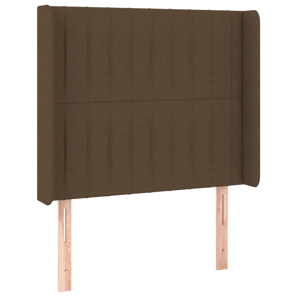 Cama Box Spring Colchón Y Luces Led Tela Marrón Oscuro 90x200cm / Vetonek_1