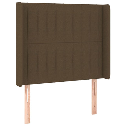 Cama Box Spring Colchón Y Luces Led Tela Marrón Oscuro 90x200cm / Vetonek_1