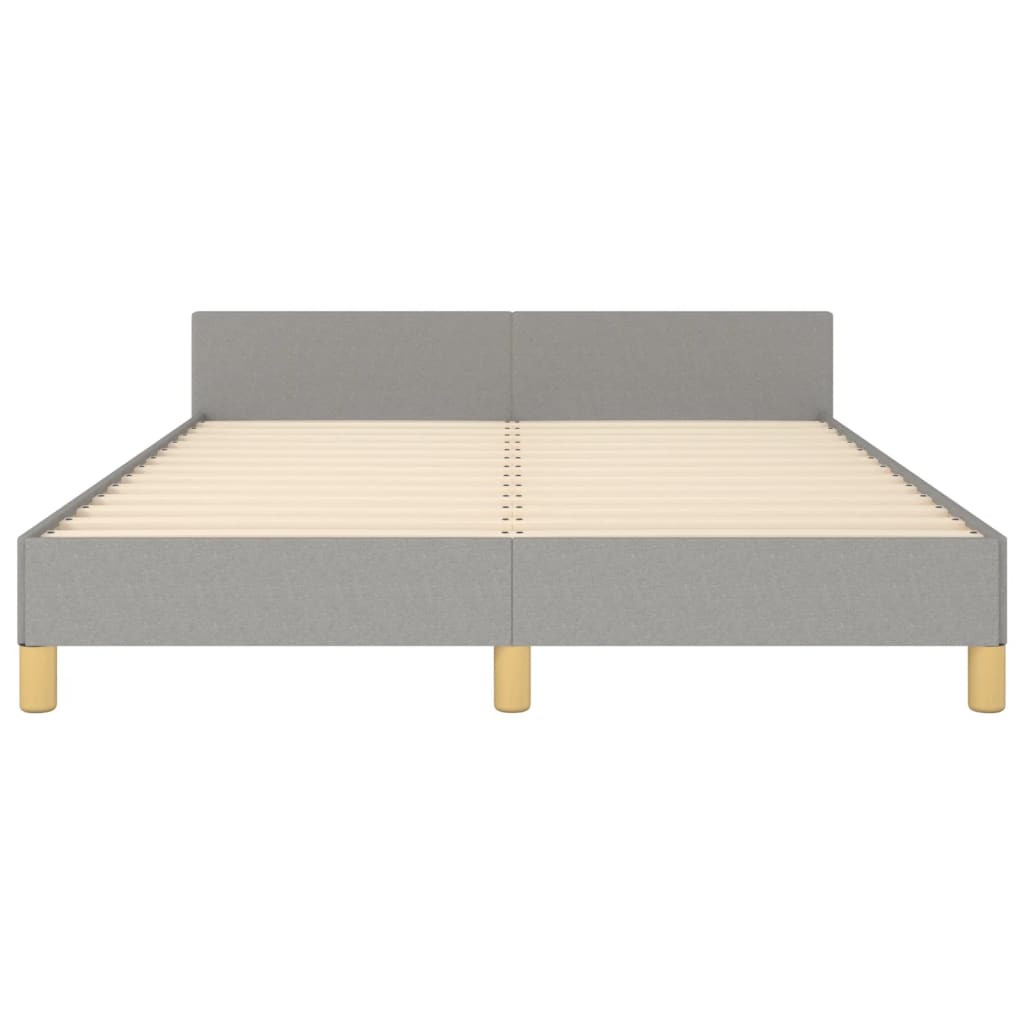 Estructura De Cama Con Cabecero De Tela Gris Claro 140x190 Cm / Vetonek_4