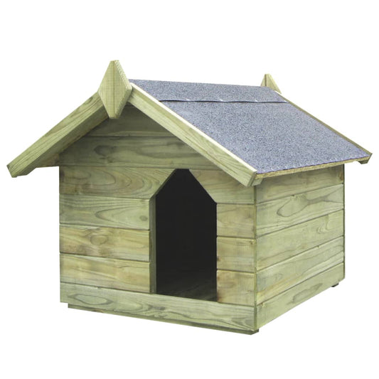 Vidaxl Casa De Perro De Jardín Tejado Abierto Madera Pino Impregnada_0