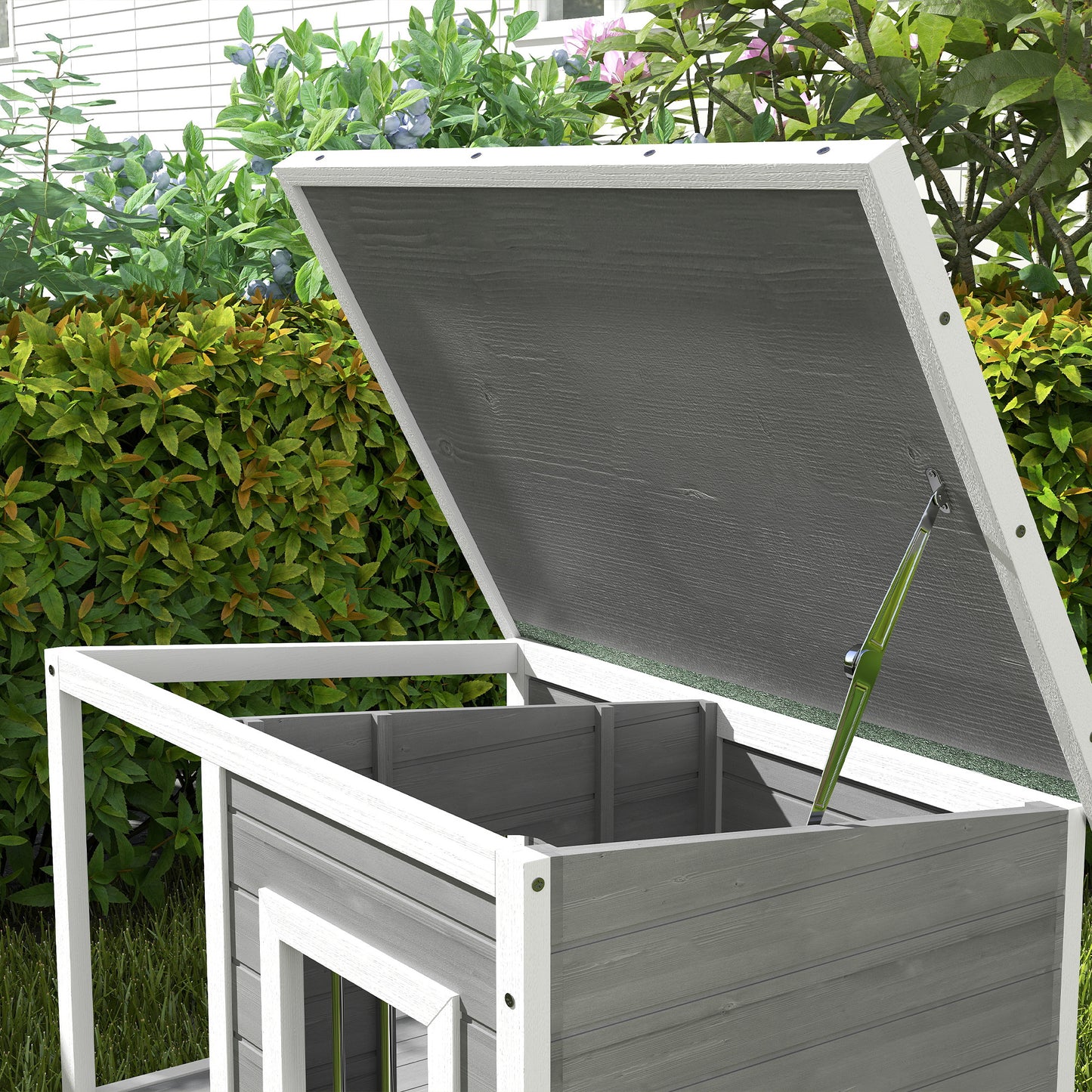 Pawhut Caseta Para Perros Exterior 85,5x62x60 Cm Con Techo Asfáltico Abatible_3